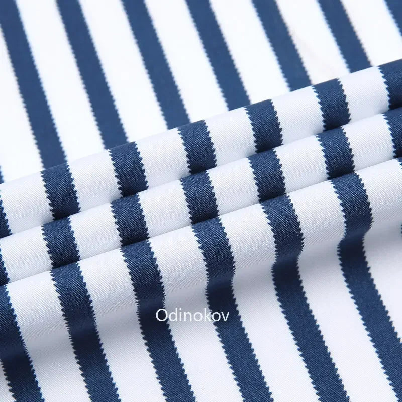 Men's Smooth Non-iron Stretch Soft Casual Striped Shirts