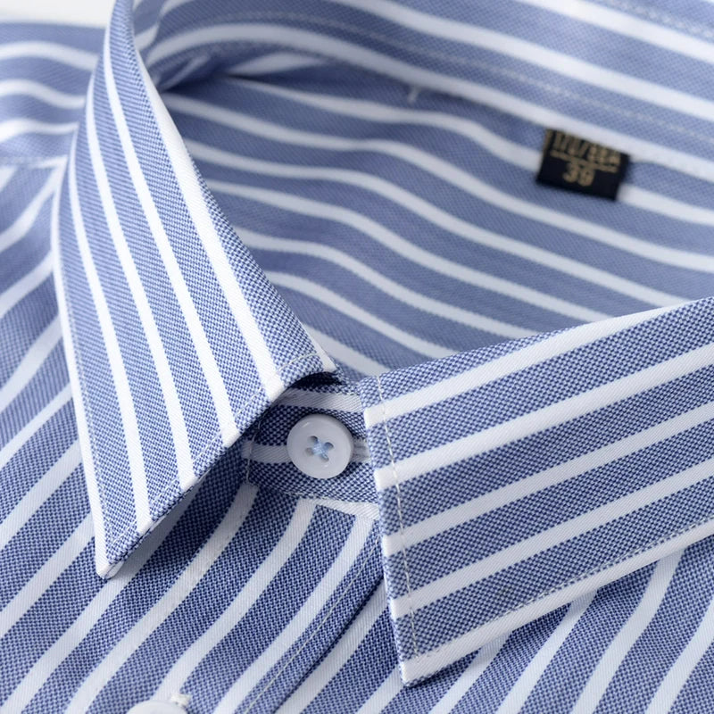 Men's Long Sleeve Shirt Luxurious Wrinkle-resistant Non-iron Stripe (Pack of 4)