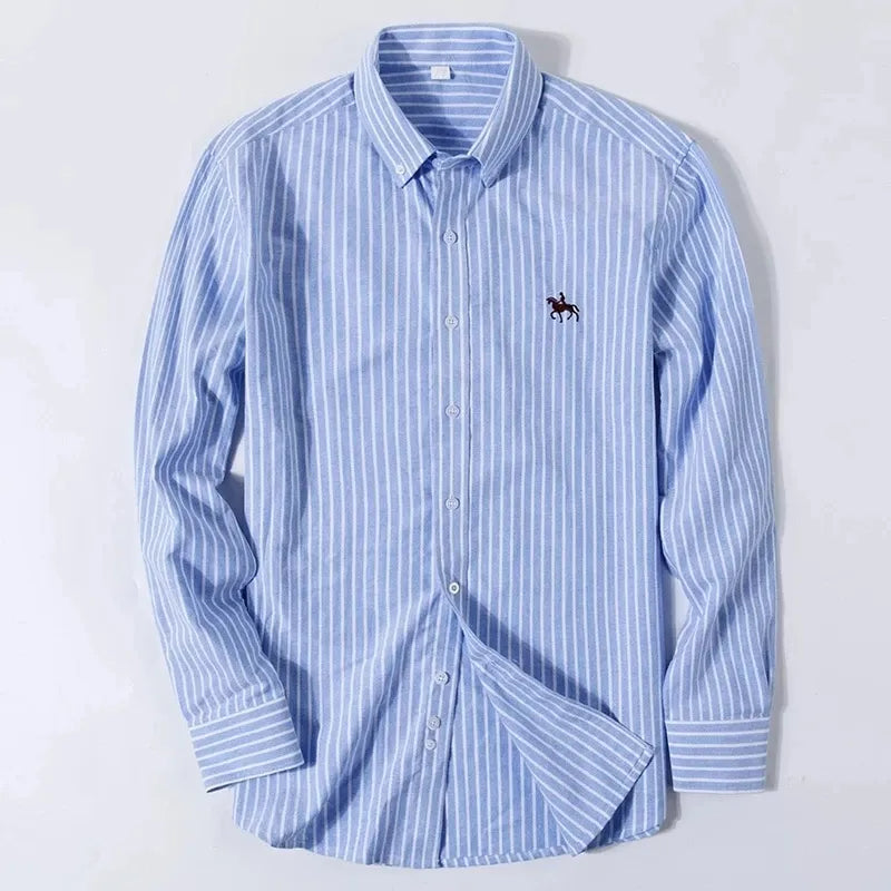 Oxford Shirts For Mens Long Sleeve Cotton Casual Dress Shirts Male (Pack of 4)
