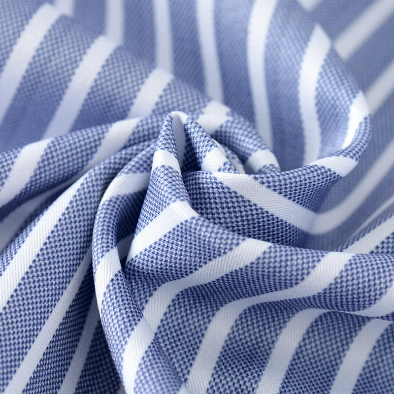 Men's Long Sleeve Shirt Luxurious Wrinkle-resistant Non-iron Stripe (Pack of 4)