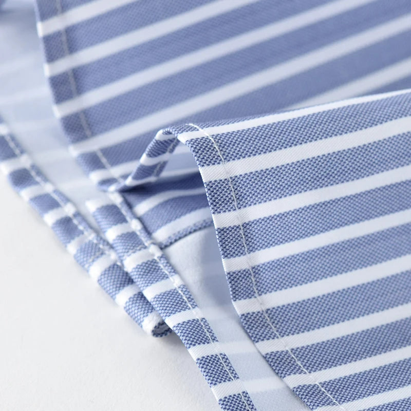 Men's Long Sleeve Shirt Luxurious Wrinkle-resistant Non-iron Stripe (Pack of 4)