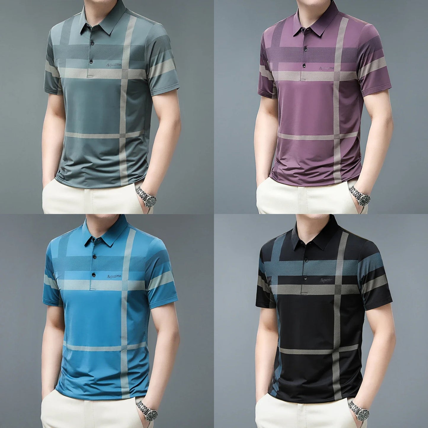 New Men's Business Casual POLO T-Shirt (Pack of 4)