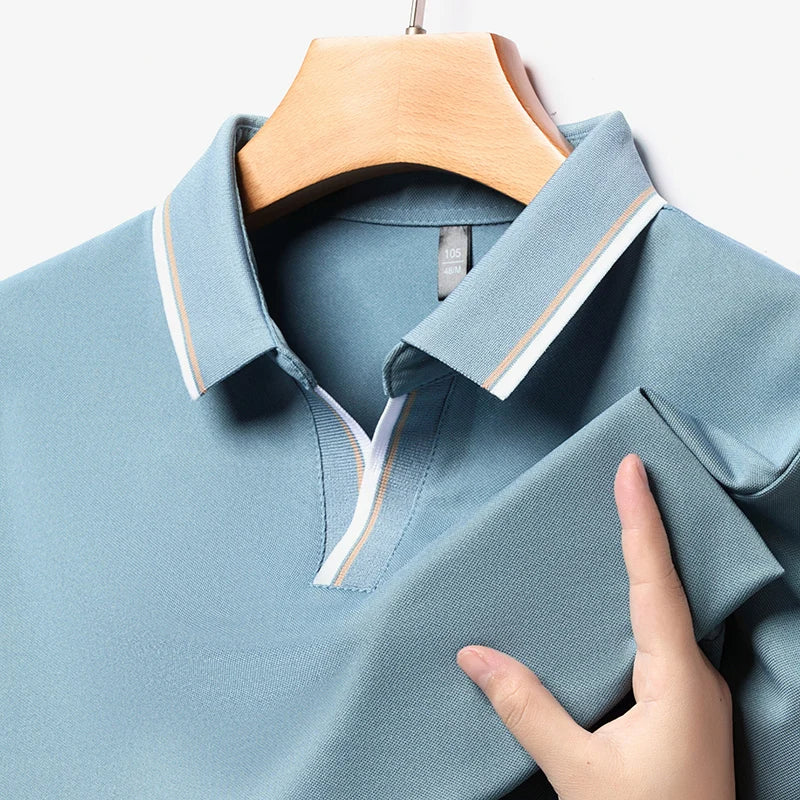 ummer Men's Solid Short Sleeved Striped Lapel Polo T-Shirt (Pack of 4)