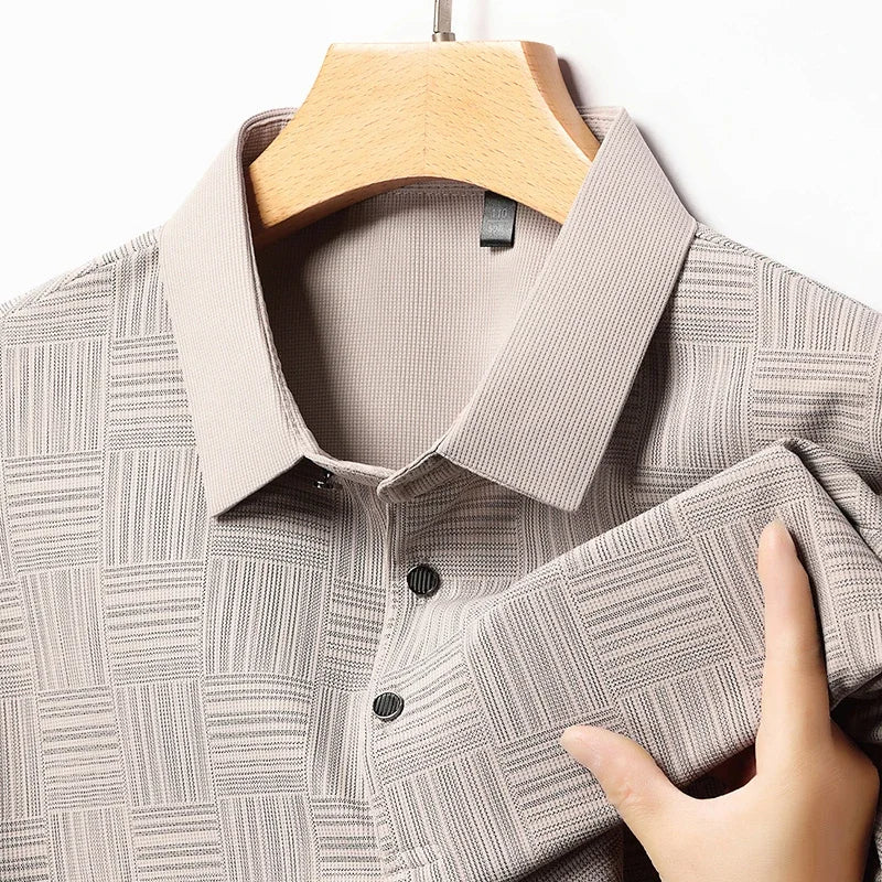 ummer Men's Solid Short Sleeved Striped Lapel Polo T-Shirt (Pack of 4)