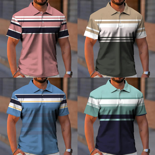 Business Casual Golf Men's Polo Shirts (Pack of 4)