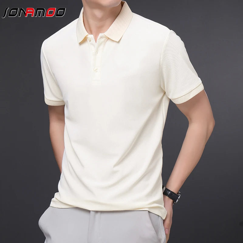 Men's Solid Color Casual Fashion Short Sleeved POLO T-Shirt (Pack of 4)