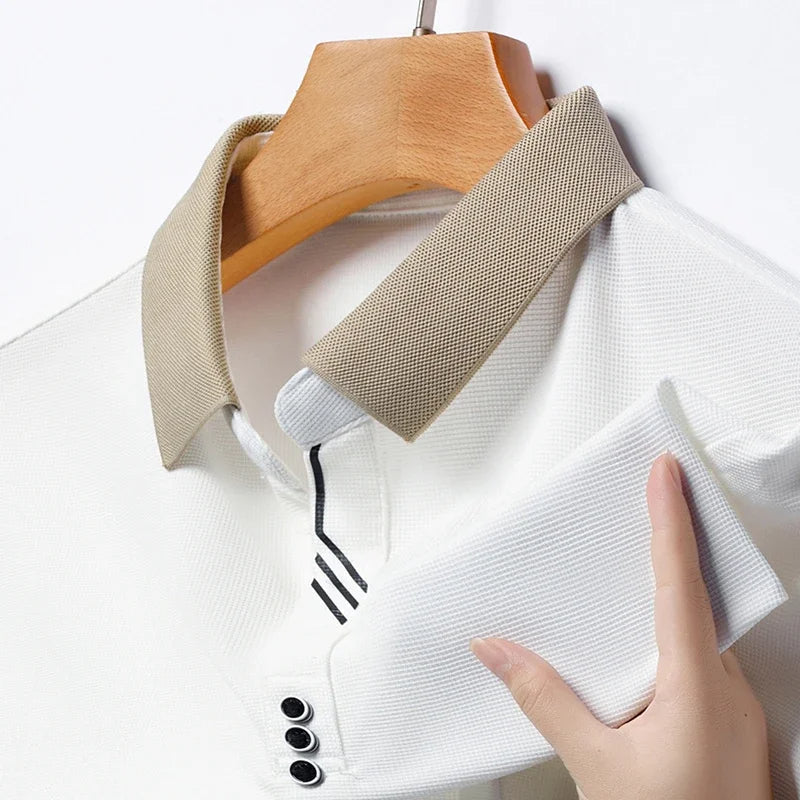 Men's Solid Color Casual Fashion Short Sleeved POLO T-Shirt (Pack of 4)