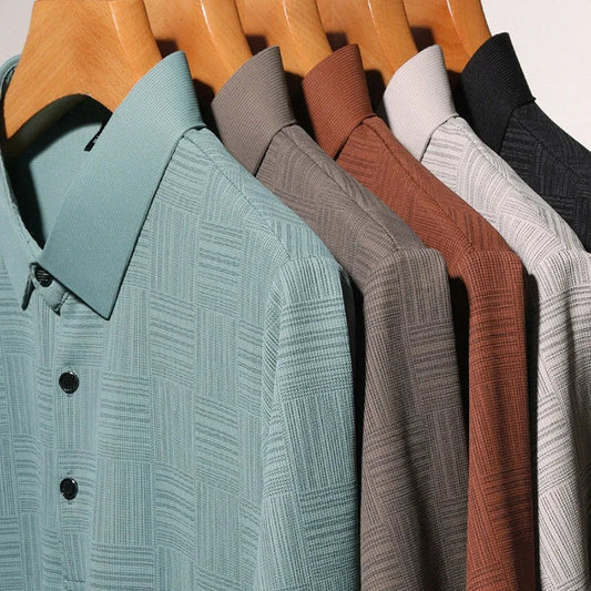 ummer Men's Solid Short Sleeved Striped Lapel Polo T-Shirt (Pack of 4)