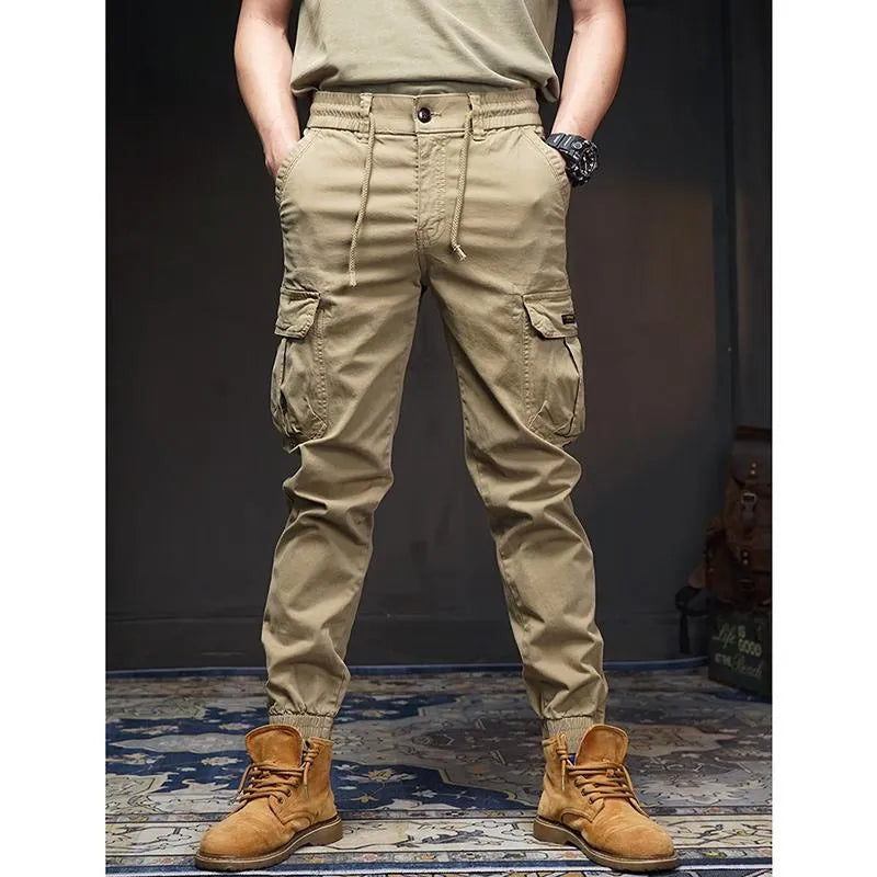 🔥LAST DAY SALE 70% OFF🔥Sports Style Khaki Jogger Pants with Box Pockets [Pack of 2]