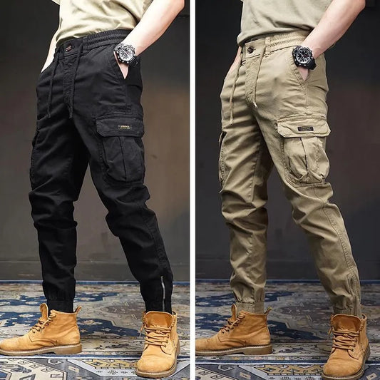 🔥LAST DAY SALE 70% OFF🔥Sports Style Khaki Jogger Pants with Box Pockets [Pack of 2]